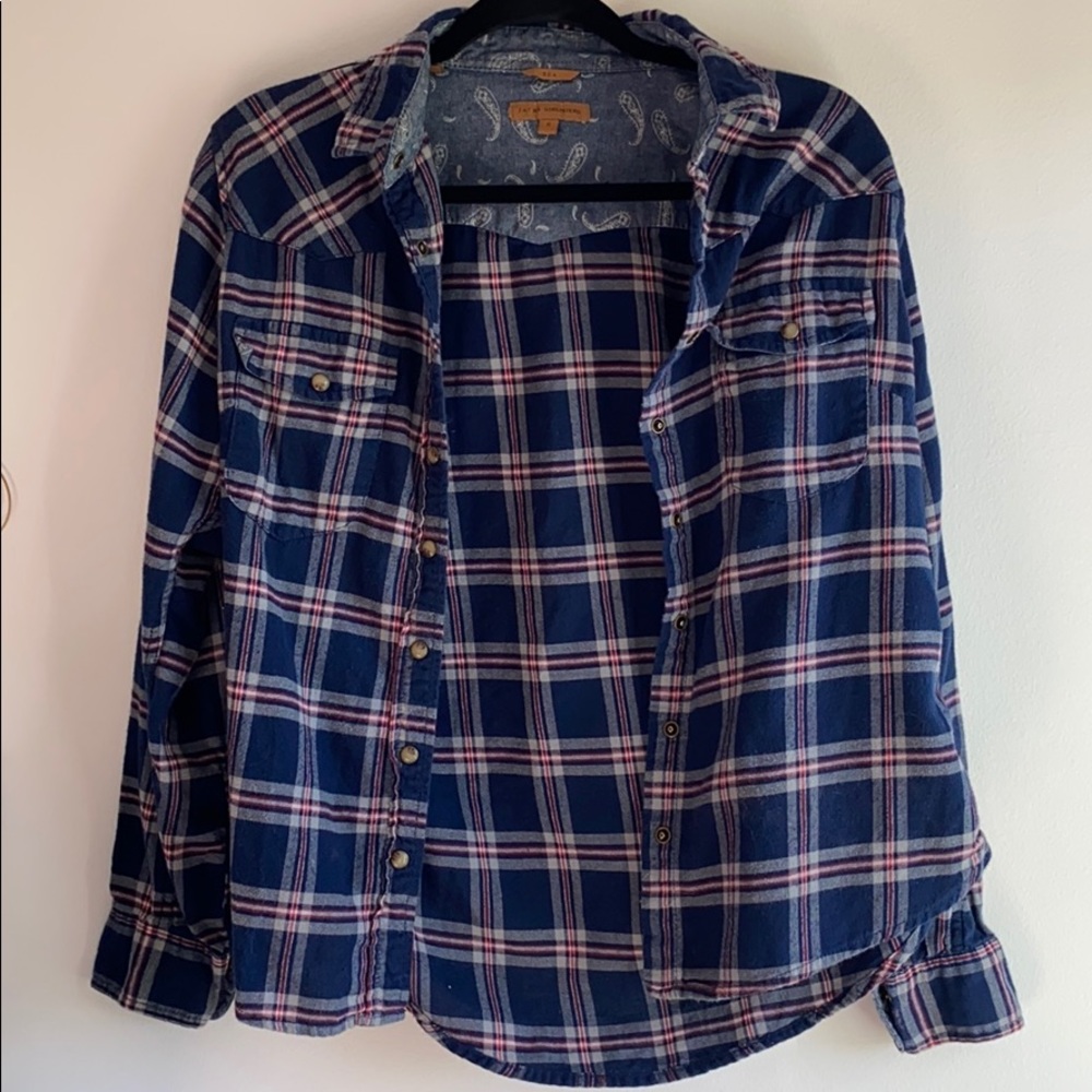 a blue flannel